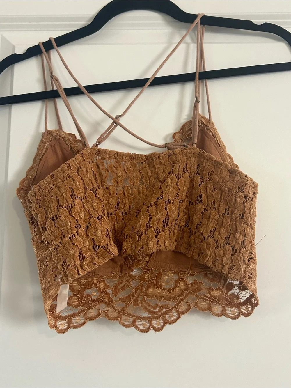 Free People Lace Bralette in Camel Tan